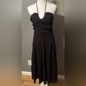 Chic Black Halter Maxi Dress
